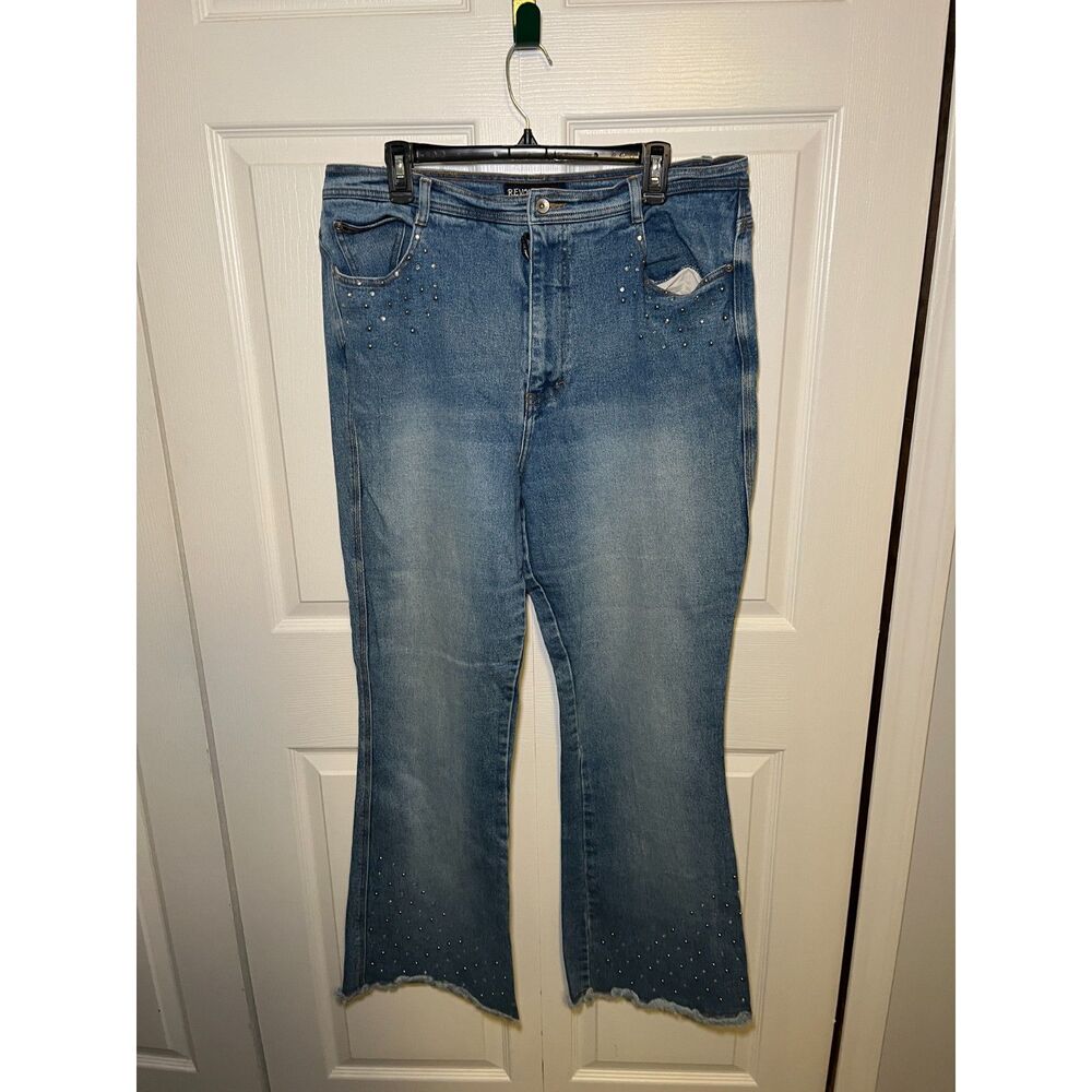 Revolt Jeans Co Womens Plus Size 20 Rhinestone Bootcut Jeans Y2K Denim